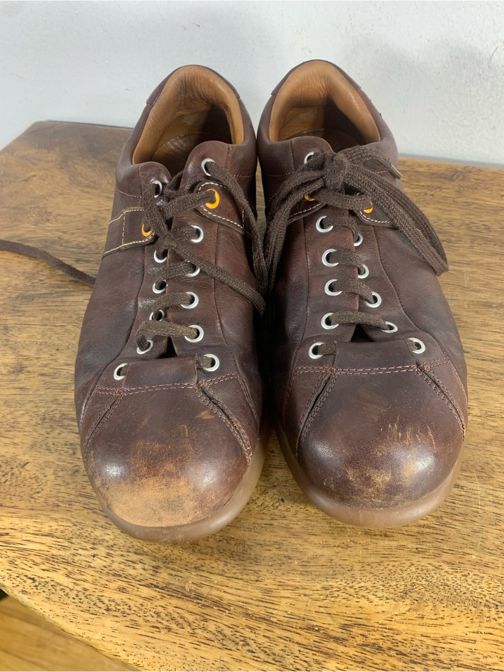 Camper  made in italy distressed leather Y2 K shoes